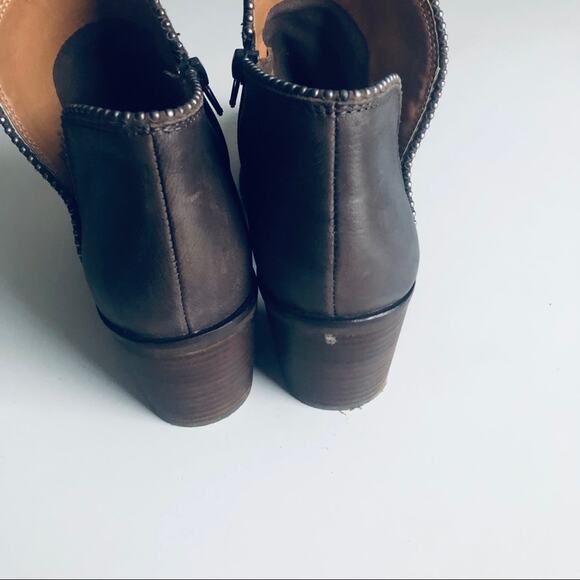 Lucky Brand 'Pincah 2' Women's 8.5 Boho Brown Leather Bootie Ankle Boot Beaded - Picture 7 of 13